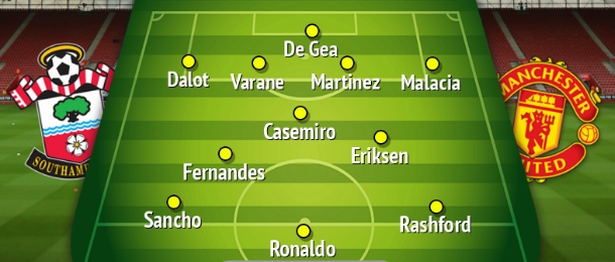 Man United Line up vs Southampton: Where Are Casemiro and Ronaldo?