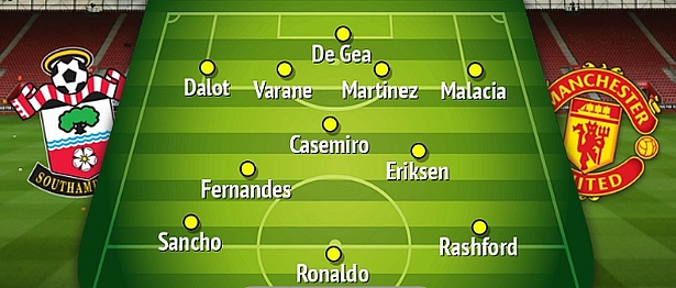 Man United Line up vs Southampton: Where Are Casemiro and Ronaldo?