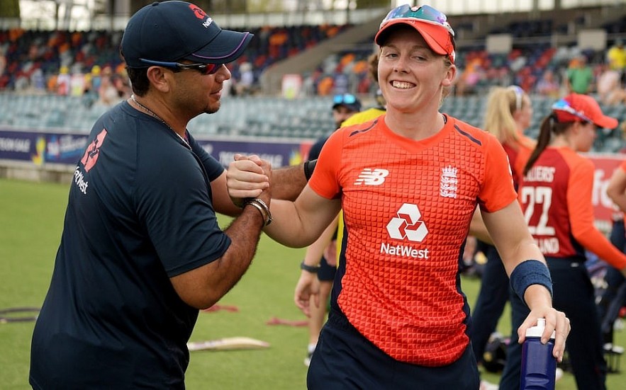Heather Knight (right) will lead England into battle at the T20 World Cup. Photo Getty