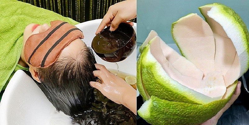 Washing your hair with water cooked from grapefruit peel is an easy and safe way to reduce hair loss