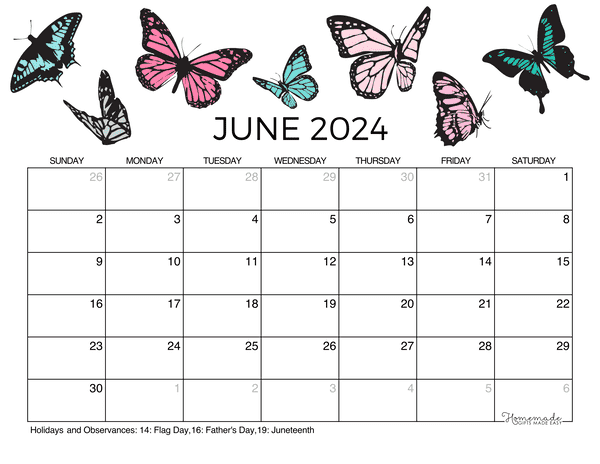 June 2024 US Calendar: Full List of Holidays and Celebrations