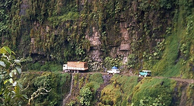 North Yungas Road is still extremely narrow, only 3 meters wide