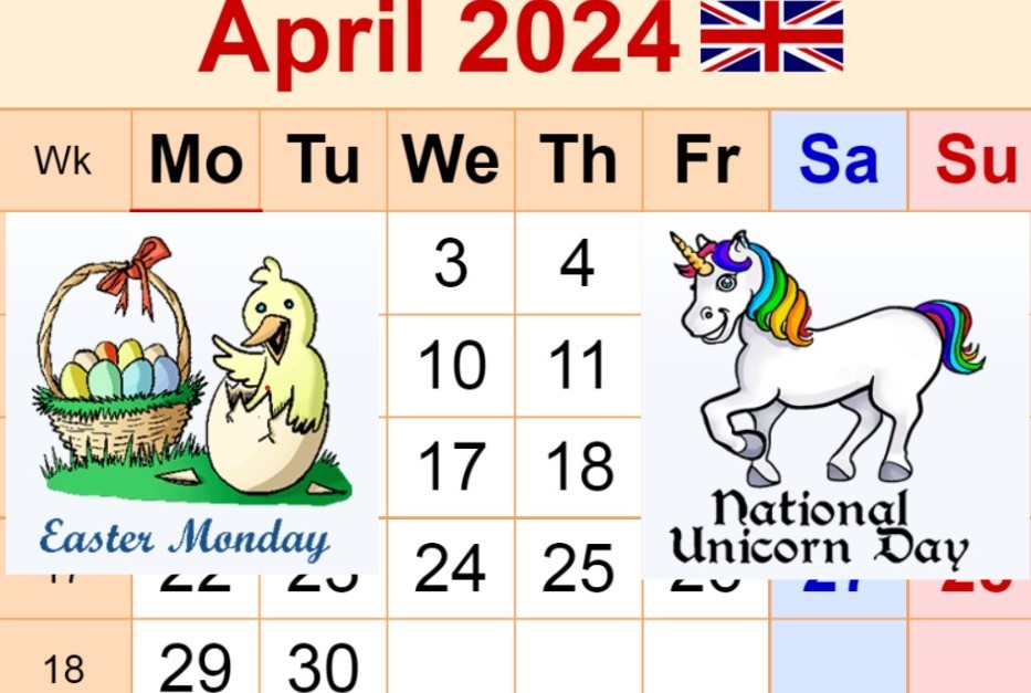 April 2024 UK Calendar: Special Days, Full List of National and International Events
