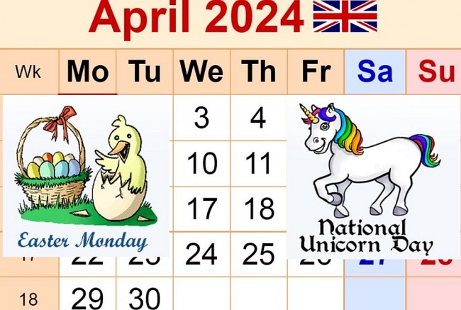 april 2024 uk calendar special days full list of national and international events