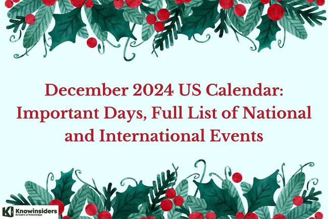 December 2024 US Calendar: Special Days, Full List of National and International Events