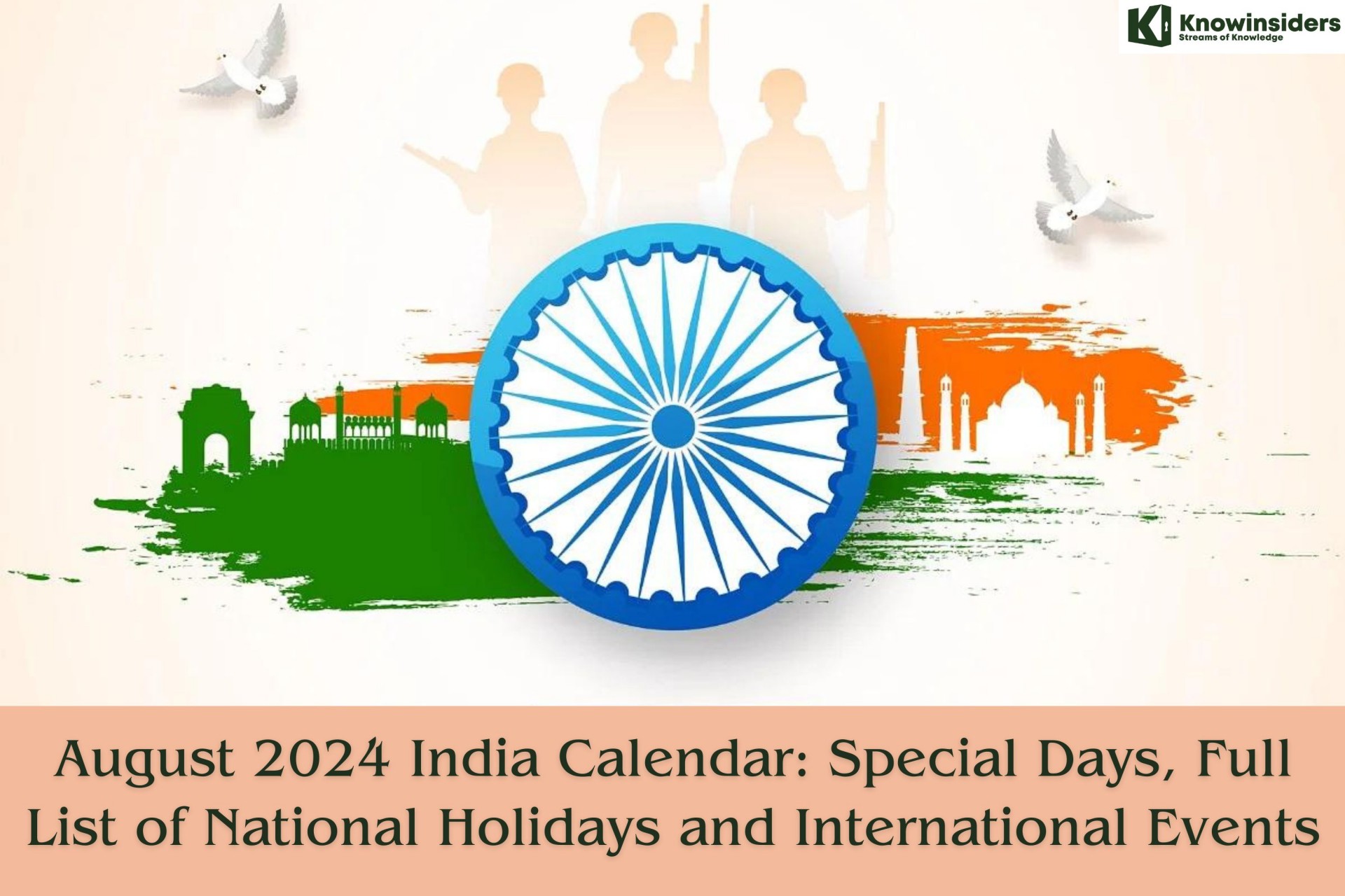 August 2024 India Calendar Special Days, National Holidays and