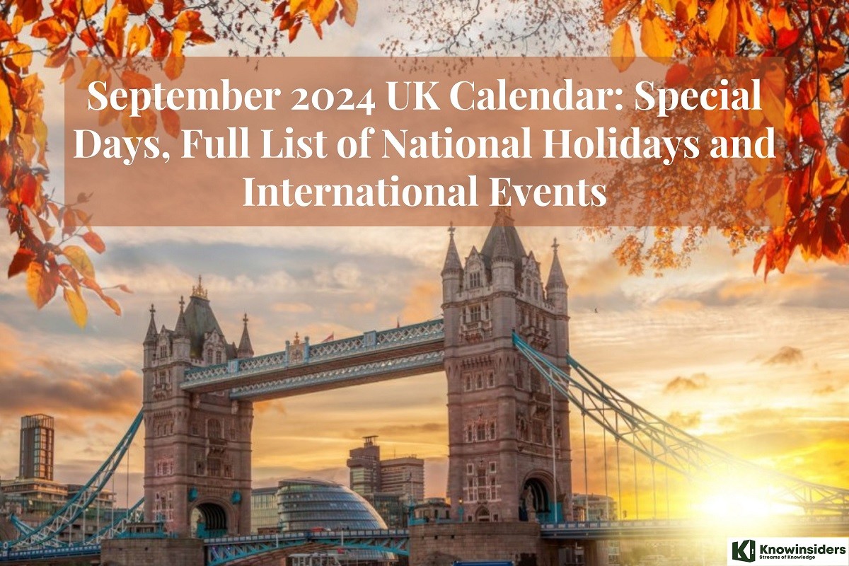 September 2024 UK Calendar Special Days, Full List of National