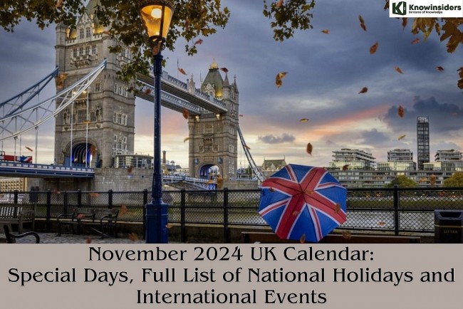 November 2024 UK Calendar: Special Days, Full List of National Holidays and International Events