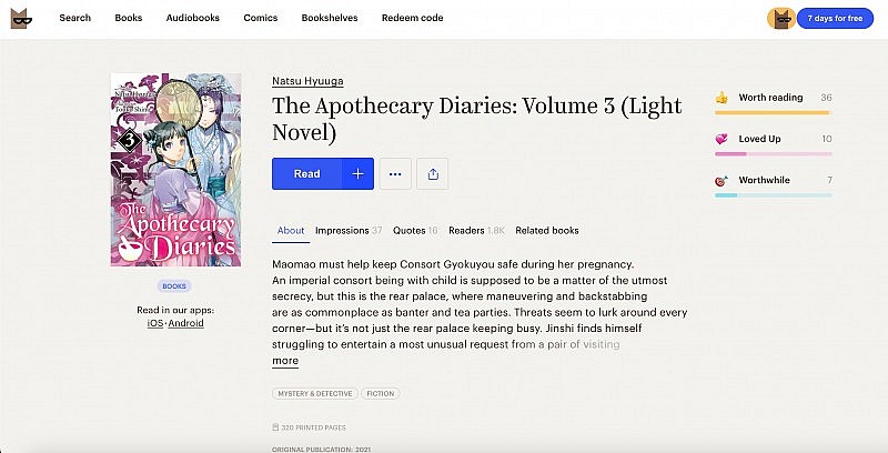 Top 8 Best Free Sites To Read Apothecary Diaries Novel