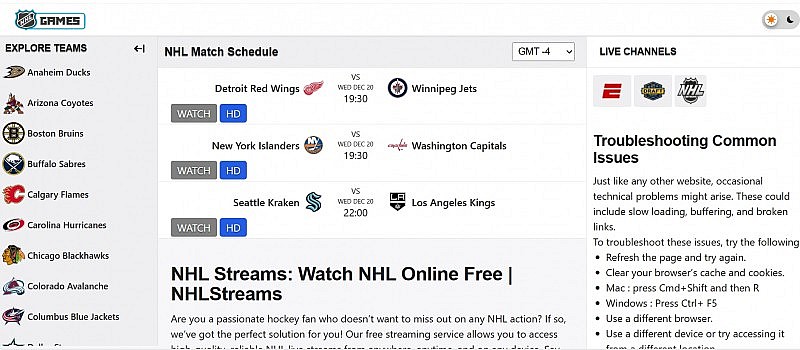 10 Best Free Sites To Watch National Hockey League (NHL) Without Ads