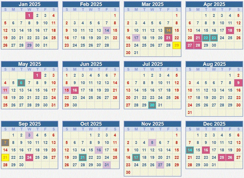 2025 South Africa Calendar