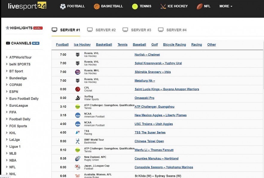 Top 20 Free  Sports Streaming Sites Without Sign-up Required (Update)