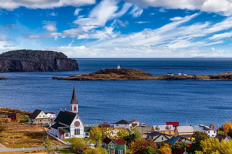 Mumming is practiced in Newfoundland and Labrador for Epiphany. A church in Trinity, Newfoundland and Labrador, Canada