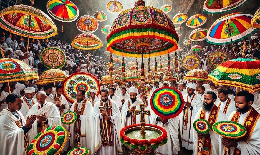 Ethiopian Timkat Festival Procession