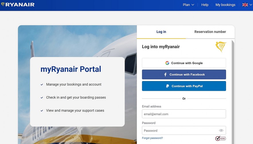 Checking In Online via Ryanair’s Website