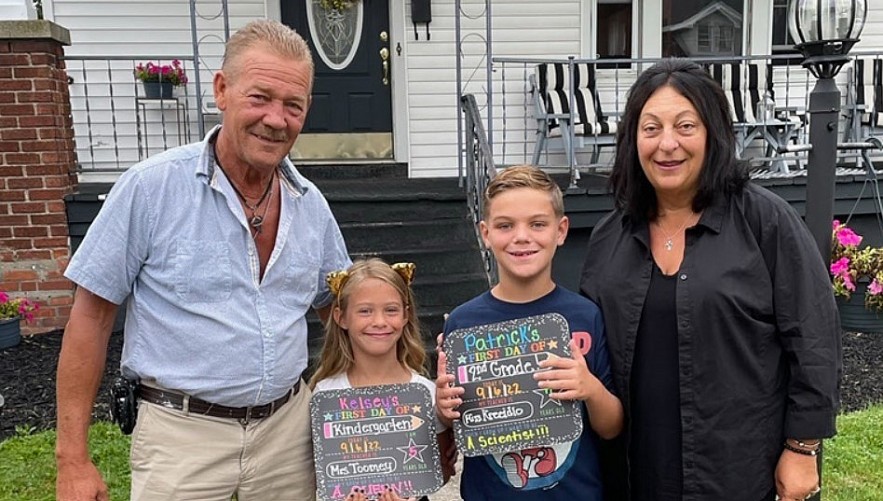 Patrick Morrissey with his wife, Rosemary, and their grandchildren