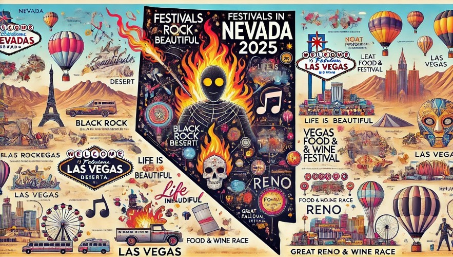 Festival map for Nevada in 2025