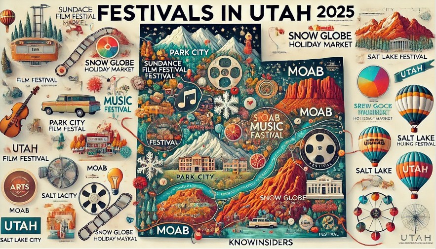 Map for Utah's festivals in 2025