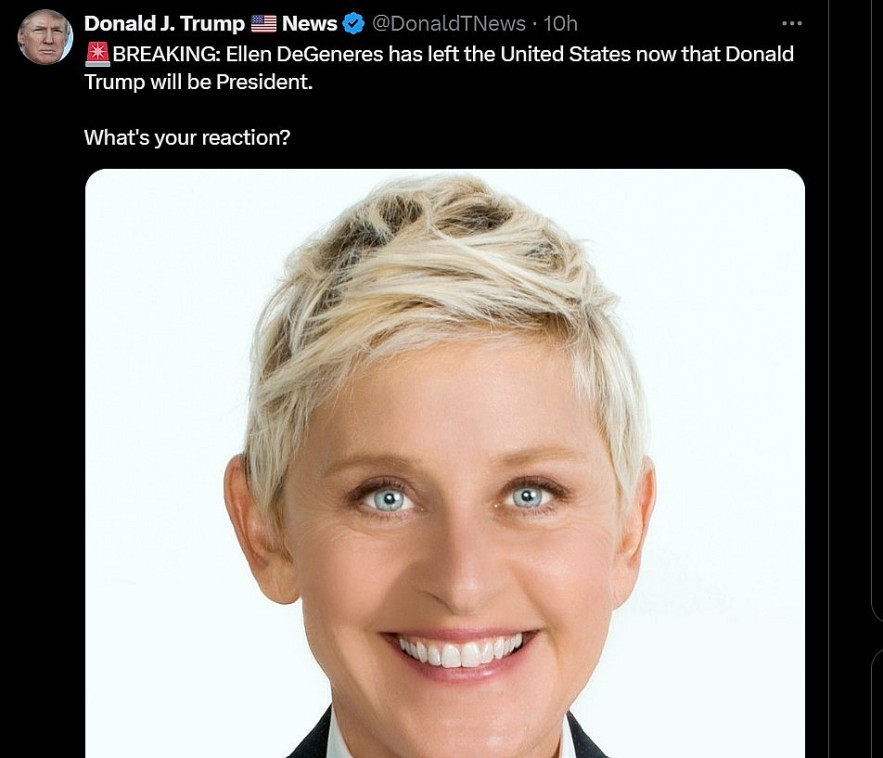 Ellen DeGeneres has left the United States 