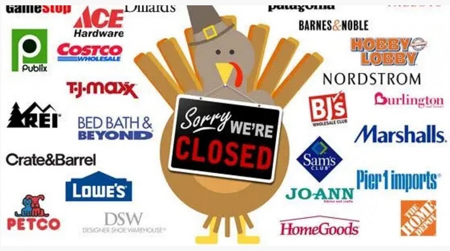 Stores that are CLOSED on Thanksgiving Day