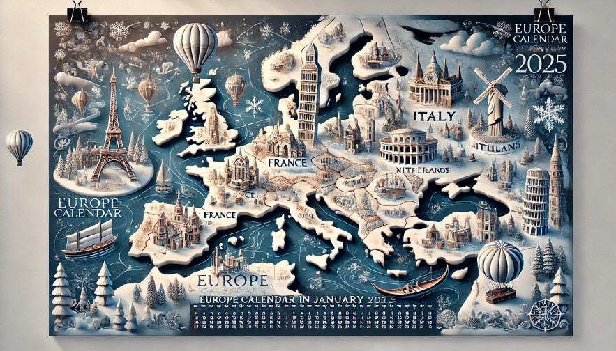 Europe Calendar in January 2025