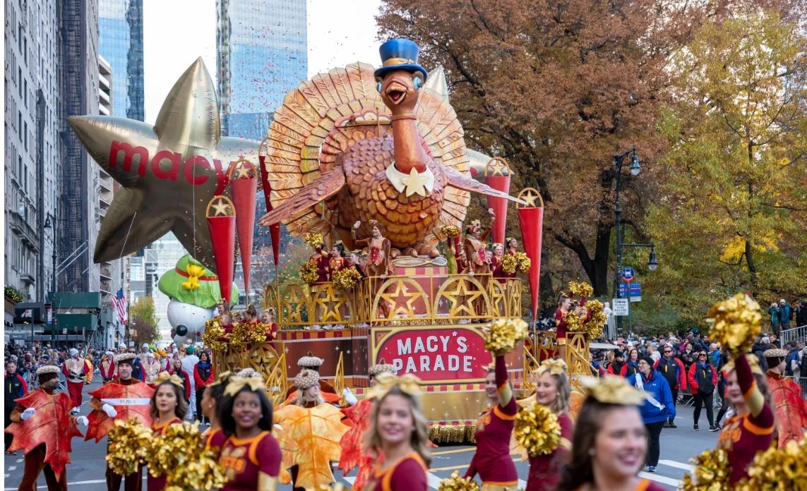 The Macy's Thanksgiving Parade is scheduled to air on NBC from 8:30 a.m. to noon in all time zones.