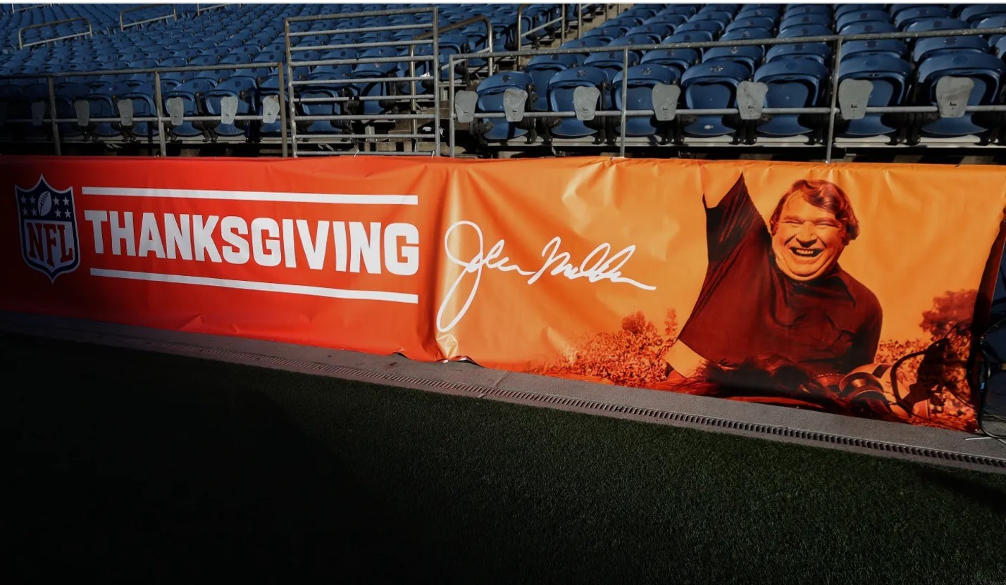 This Thursday’s games will part of the “John Madden Thanksgiving Celebration” for another year, with a number of Madden-related tributes planned by the NFL.