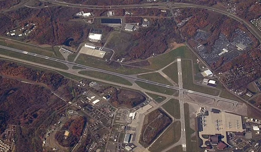 the drones forced Stewart Airfield (pictured) to shut down its airspace 