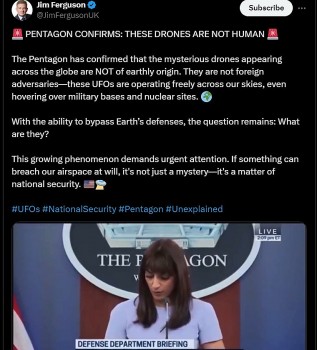 Fact-Check: Pentagon Confirm 'Drones Not Of Earthly Origin'