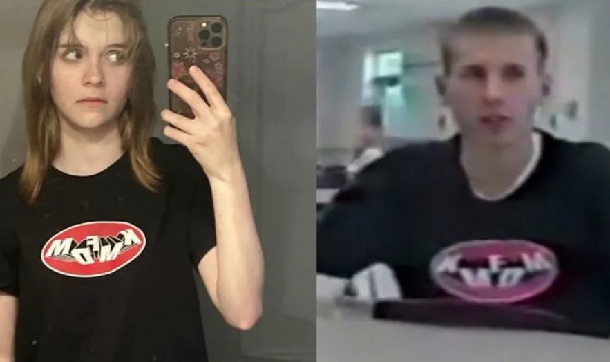 Natalie ‘Samantha’ Rupnow, was photographed wearing the same shirt as Columbine killer Eric Harris