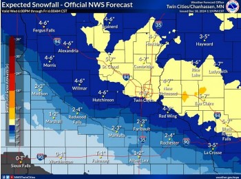 Winter Storm Warning in Effect for Much of Minnesota: 7 inches of snow possible