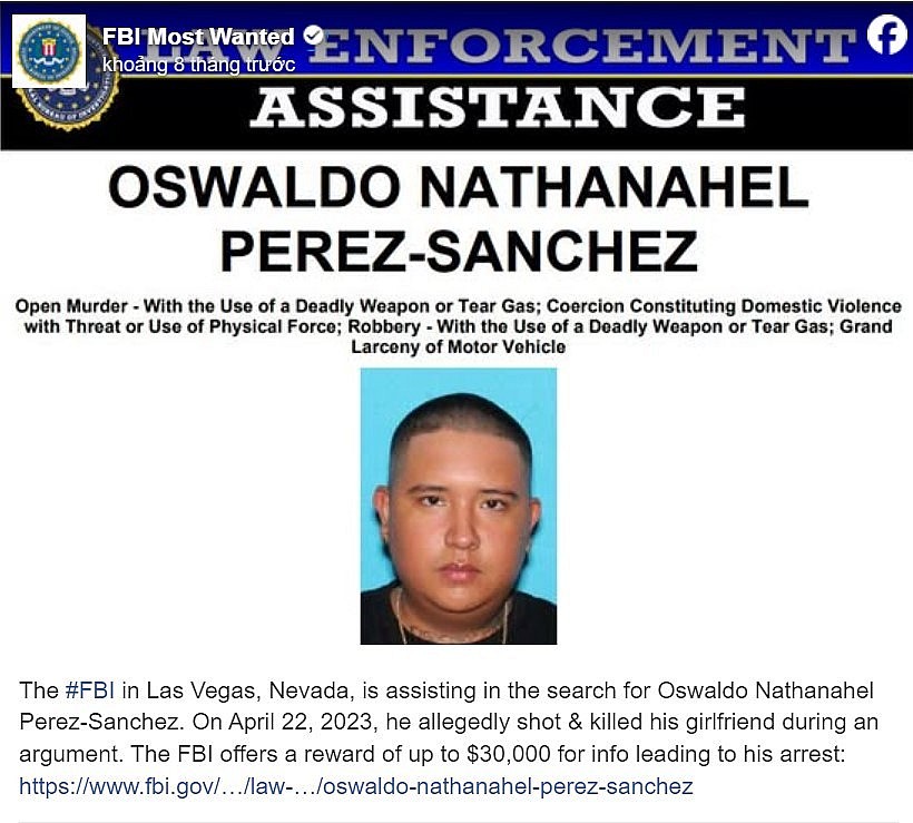 Las Vegas man wanted for killing girlfriend