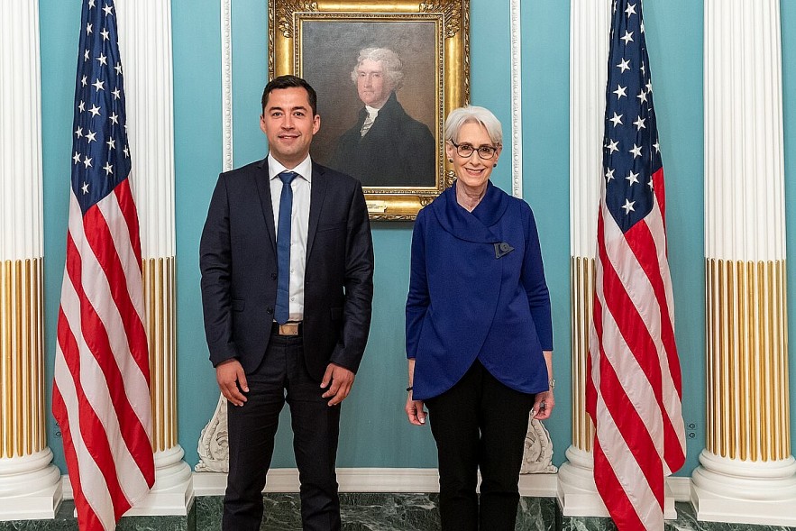 Deputy Secretary of State Wendy Sherman meets with Greenlandic Prime Minister Múte Bourup Egede at the U.S. Department of State in Washington, D.C., on June 16, 2022