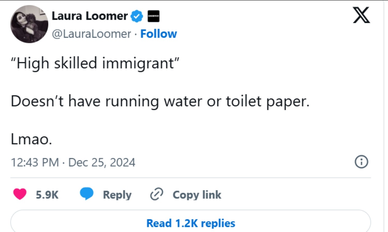 The 31-year-old conspiracy theorist said India does not have running water or toilet paper