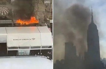 Fire Erupts at Bryant Park’s Iconic Holiday Market, Black Smoke Across Manhattan