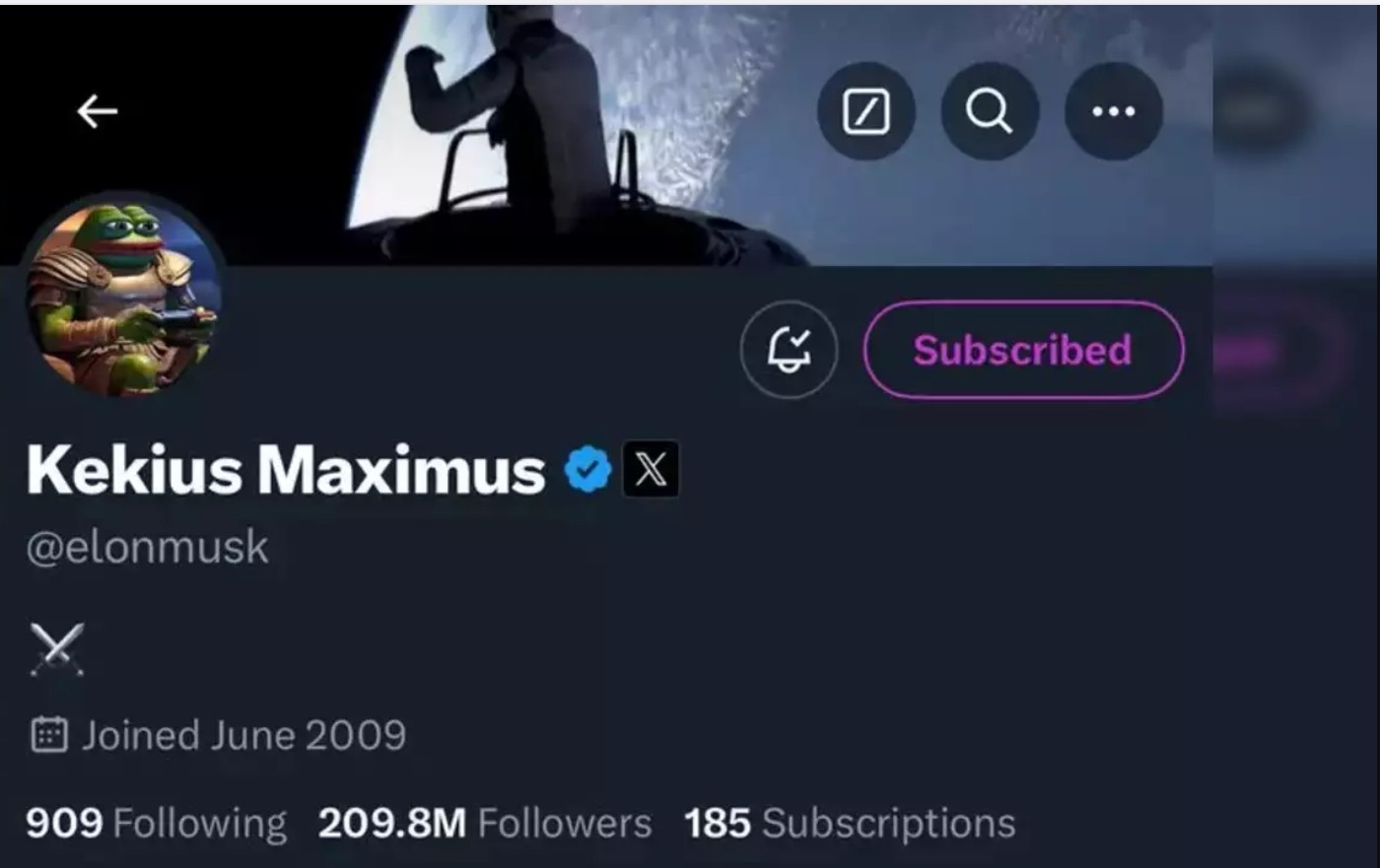 Elon Musk, the proprietor of X, confused his followers by altering his profile name to “Kekius Maximus” and selecting an avatar of Pepe the Frog dressed in gladiator armor