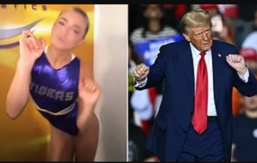 Olivia Dunne performs the 'Donald Trump dance'