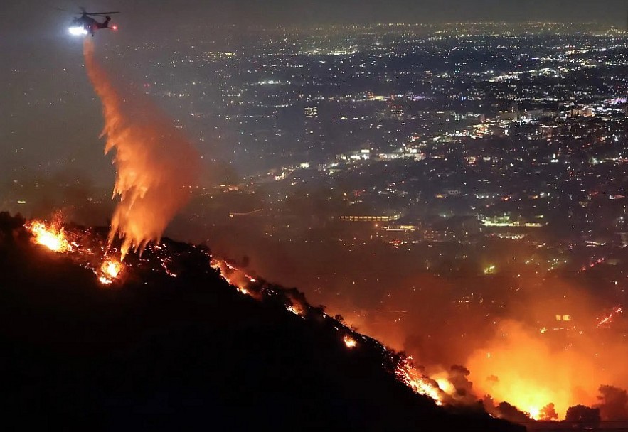 An evacuation order for parts of the Hollywood Hills, including the famed Hollywood Boulevard, has been issued by the Los Angeles Fire Department as the Sunset Fire broke out Wednesday night. Getty Images