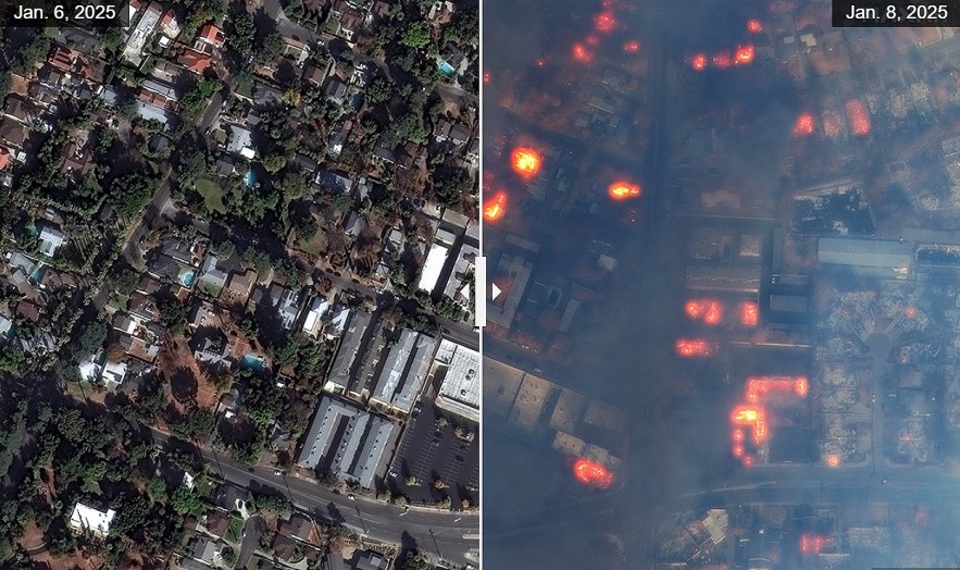 Eaton Fire satellite images show shocking before-and-after fire damage