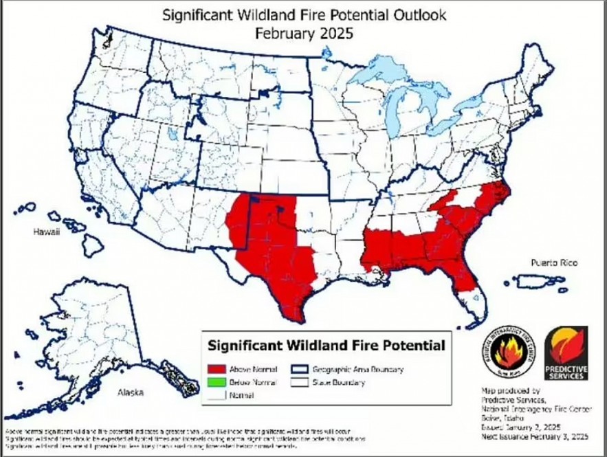 Wildfire Maps Predict Danger Zones Across the U.S. for the Next Three Months