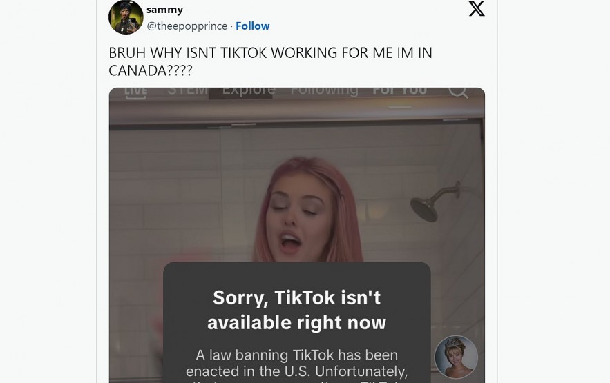 TikTok users in Canada say app down 