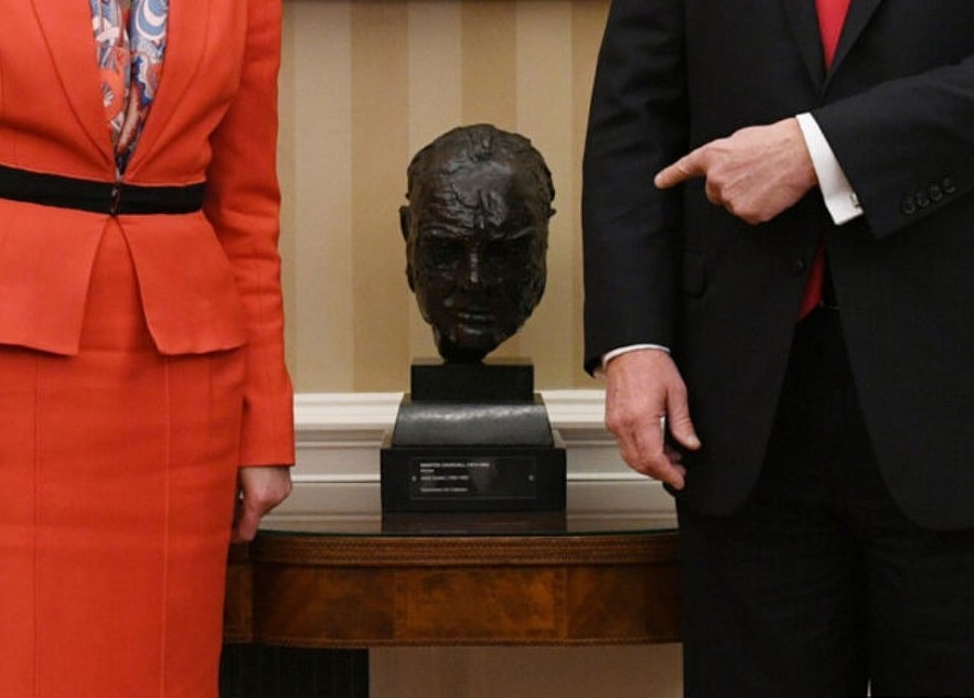 Trump Brings Back The Winston Churchill Bust Back to the Oval Office