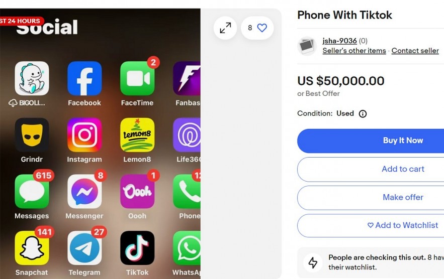 MOBILE DEVICES iPhone's with TikTok installed are being sold on eBay for $50,000  Read more: https://www.tweaktown.com/news/102771/iphones-with-tiktok-installed-are-being-sold-on-ebay-for-50-000/index.html