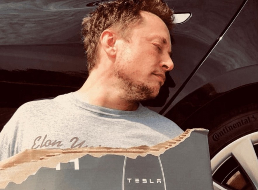 Elon Musk sleeping at the Gigafactory