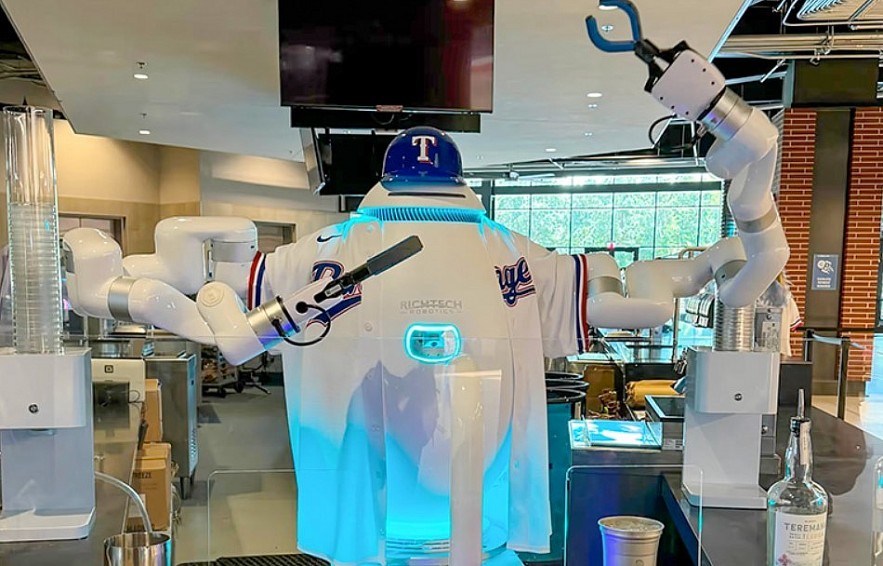 ADAM recently debuted at the Texas Rangers stadium to mix and serve drinks for fans