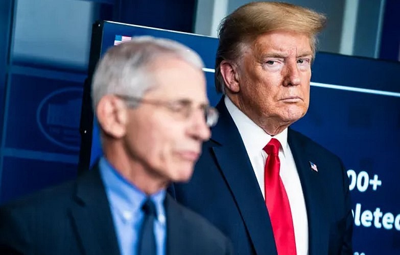 Anthony Fauci and Donald Trump