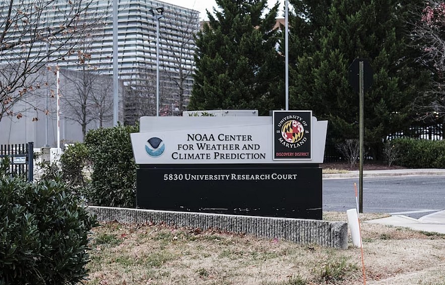 he National Oceanic and Atmospheric Administration (NOAA) Center for Weather and Climate Prediction headquarters in College Park, Md