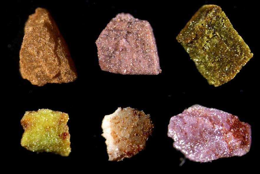 A selection of some of the rare earth artificial rocks 