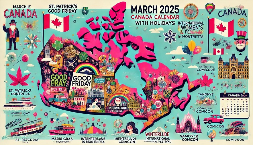 March 2025 Canada Calendar with Holidays, Special Days, International Events, and Celebrations