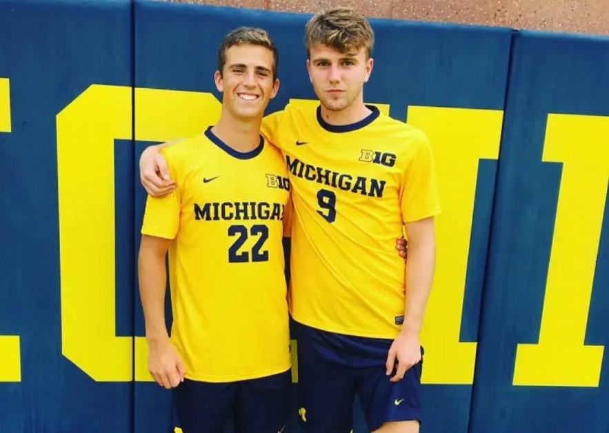 Joseph Hertgen (left) with a teammate at Michigan